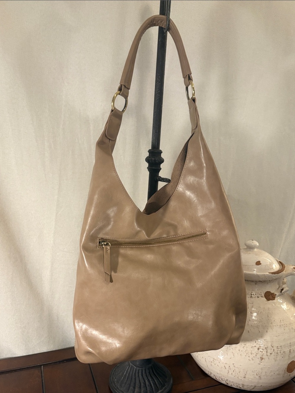 Tan Hobo Shoulder Bag